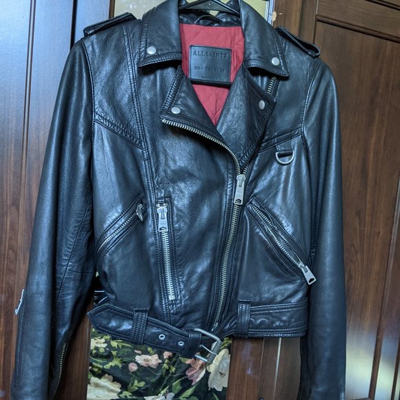 All Saints Gidley Leather Biker Jacket - Picture 2 of 10